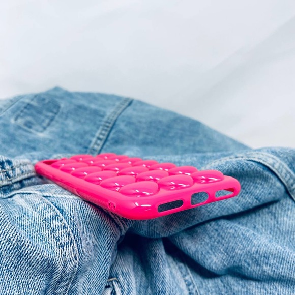 iPhone 7/8 Plus Case Hot Pink 3D Heart Print Cover - Picture 4 of 6